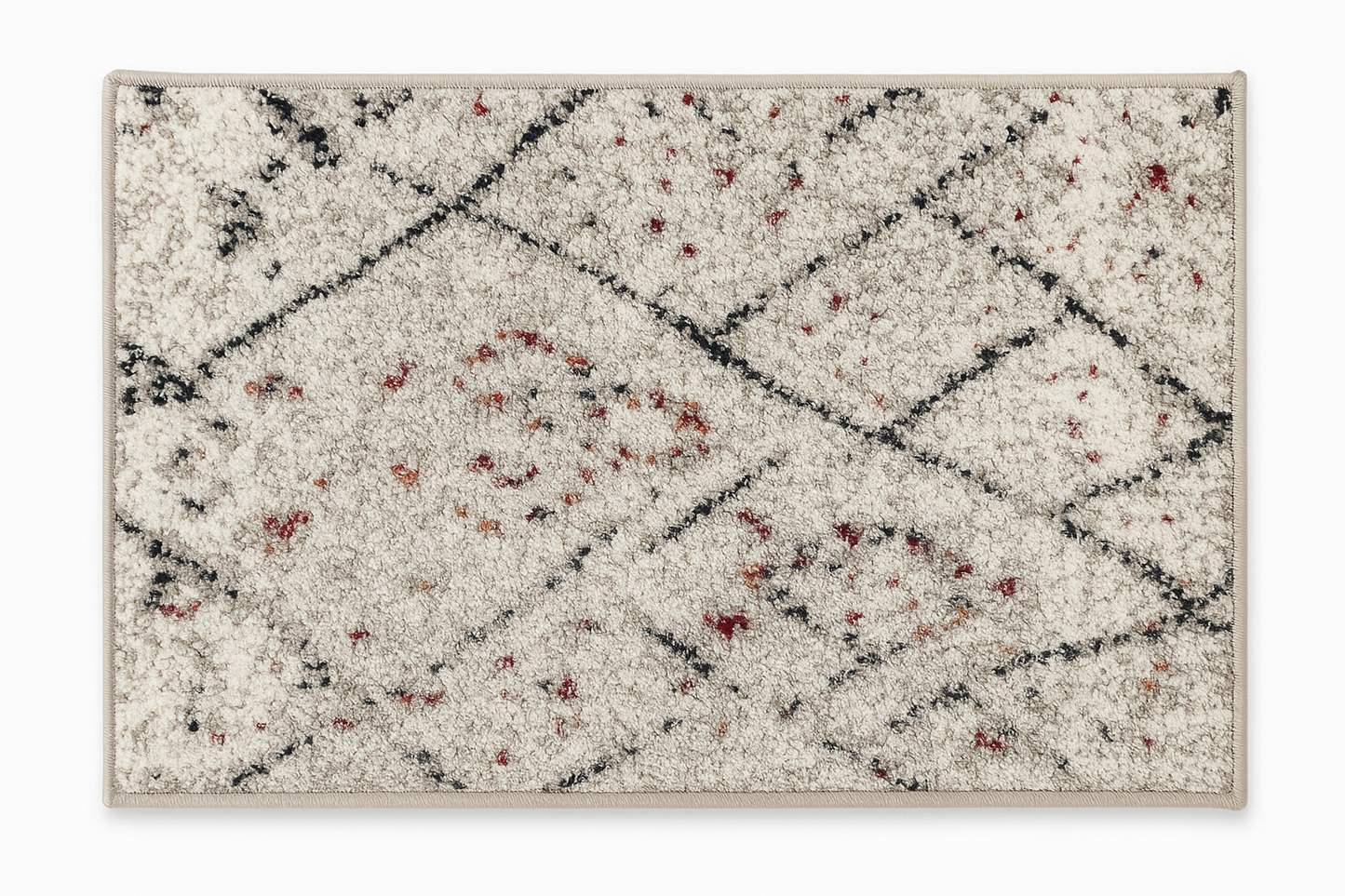 Petit tapis gris à motifs losanges – 40x60 cm – Style moderne et chaleureux