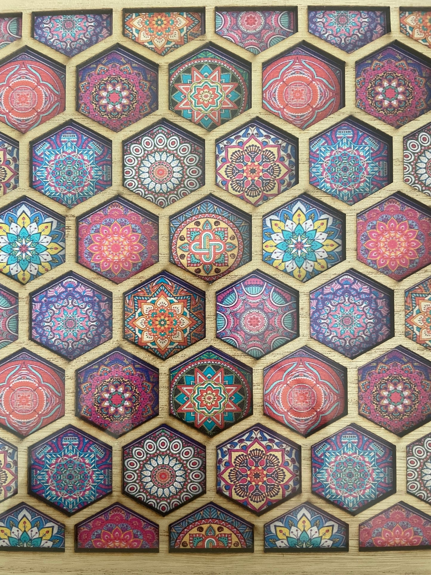 Plateau Oriental en Bois avec Motifs Zellige – Petit Format