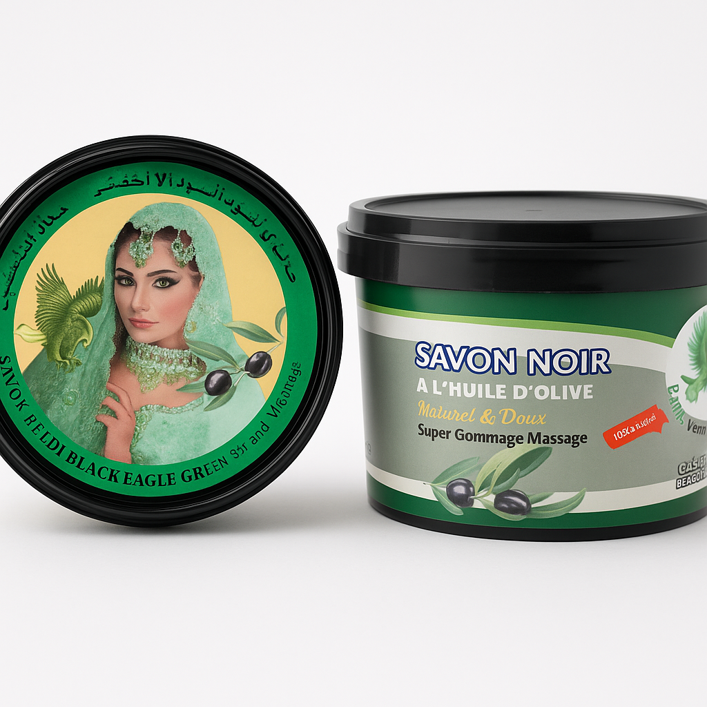 Savon Noir Marocain à l’Huile d’Olive – Gommage & Soin Doux 250g