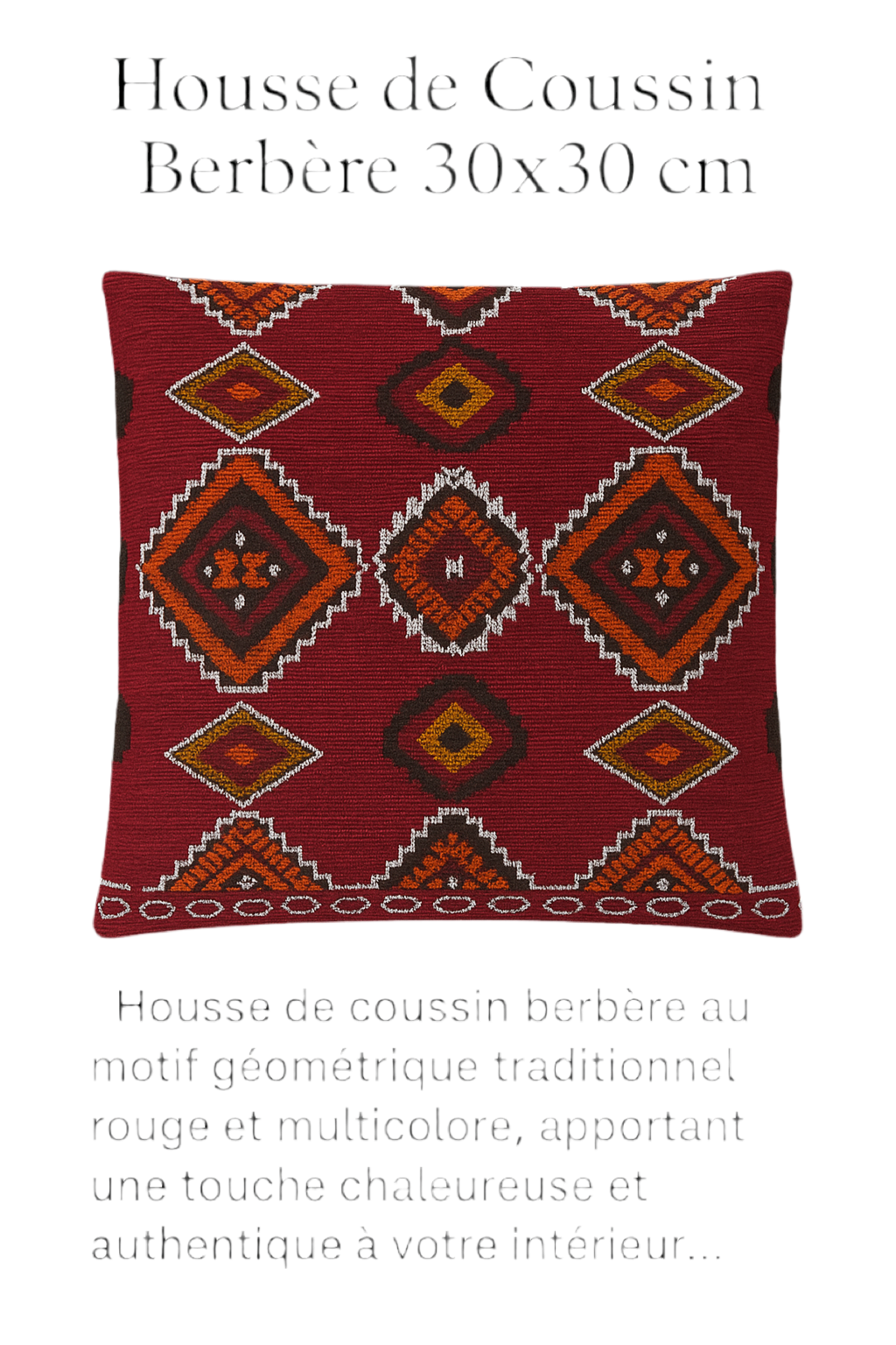 Lot 2 Housses de coussin berbères 40X40 cm – Décoration artisanale orientale