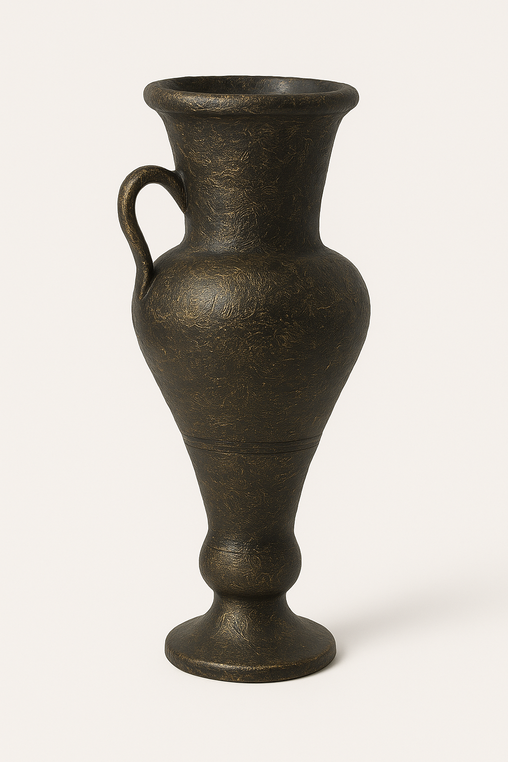 Grand vase décoratif oriental noir et doré- Fait main, 73 cm