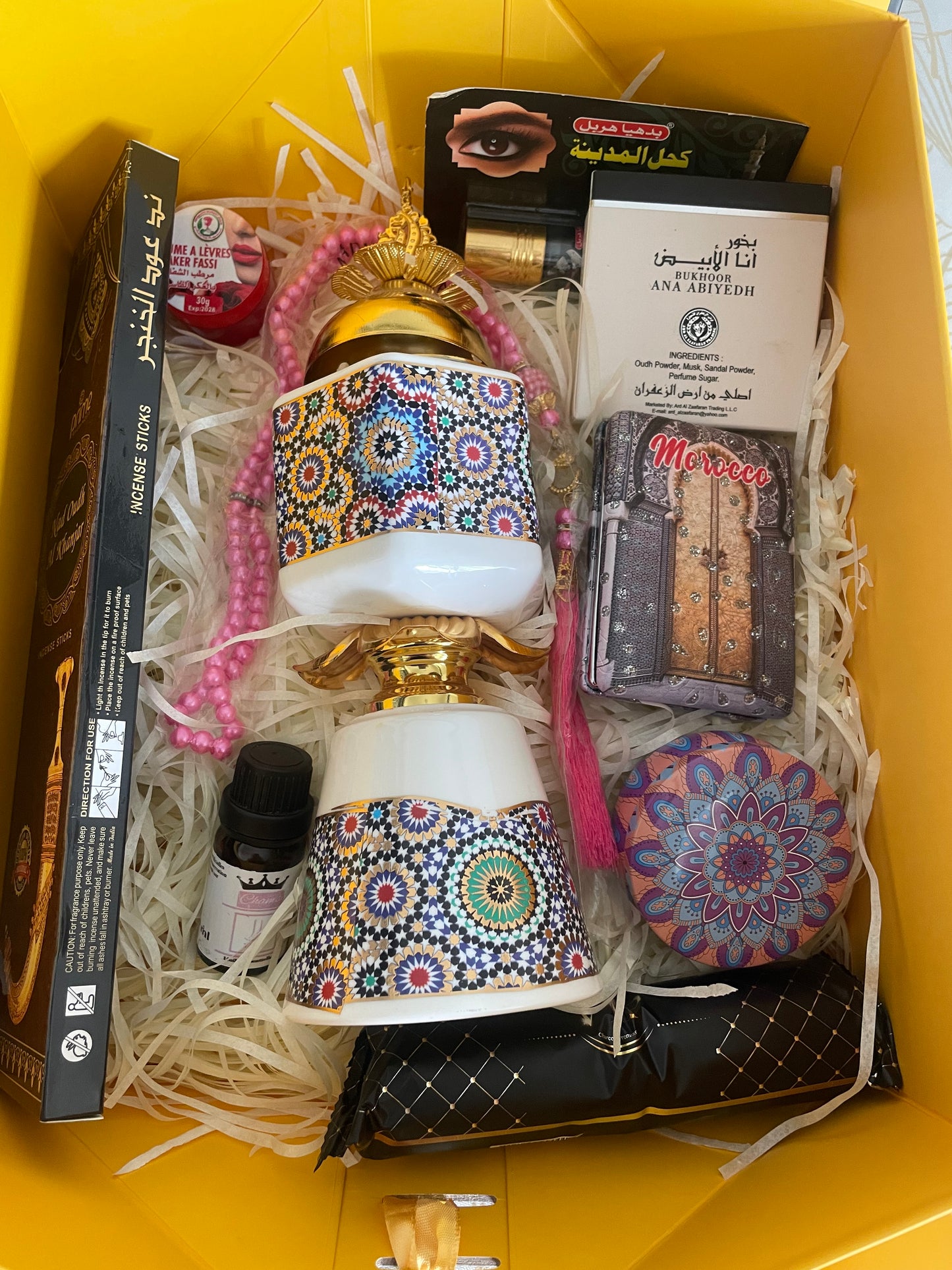 Coffrets cadeaux Senteurs Orientales -Encens, Bougie& Soins du Maroc