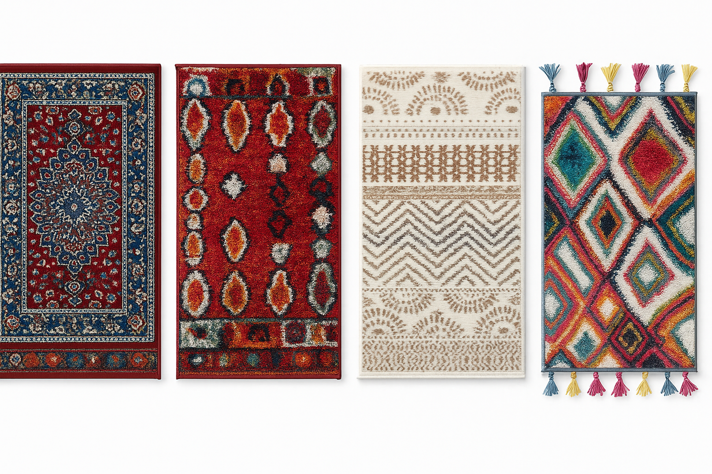 Tapis berbère rouge – 60x110 cm – Motifs ethniques chaleureux