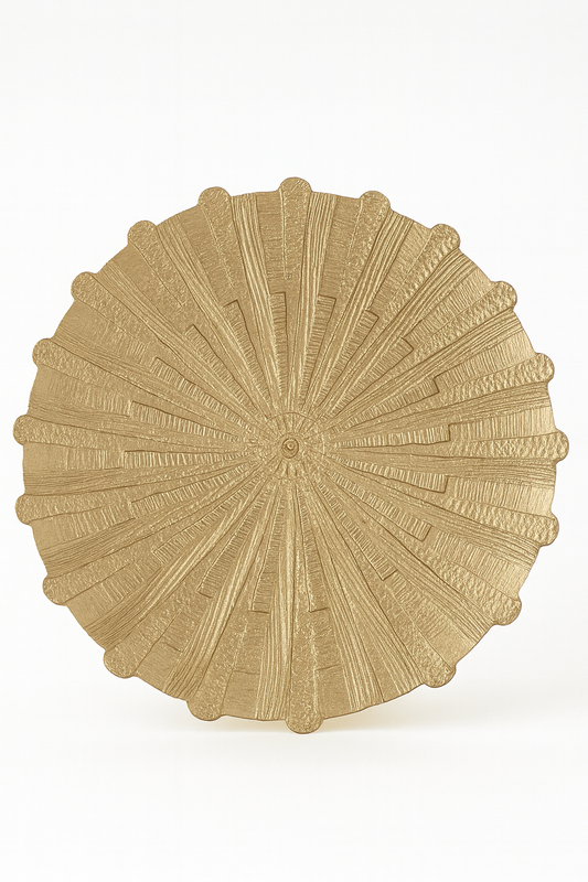 Grande assiette décorative dorée 44 cm – Plateau élégant