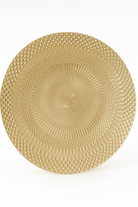 Grande assiette décorative dorée 45 cm – oriental chic