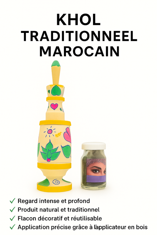 Khol Traditionnel Marocain – Maquillage Naturel pour un Regard Intense