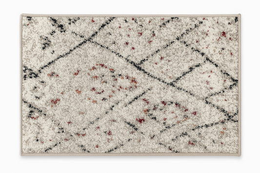 Petit tapis gris à motifs losanges – 40x60 cm – Style moderne et chaleureux