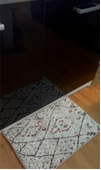 Petit tapis gris à motifs losanges – 40x60 cm – Style moderne et chaleureux