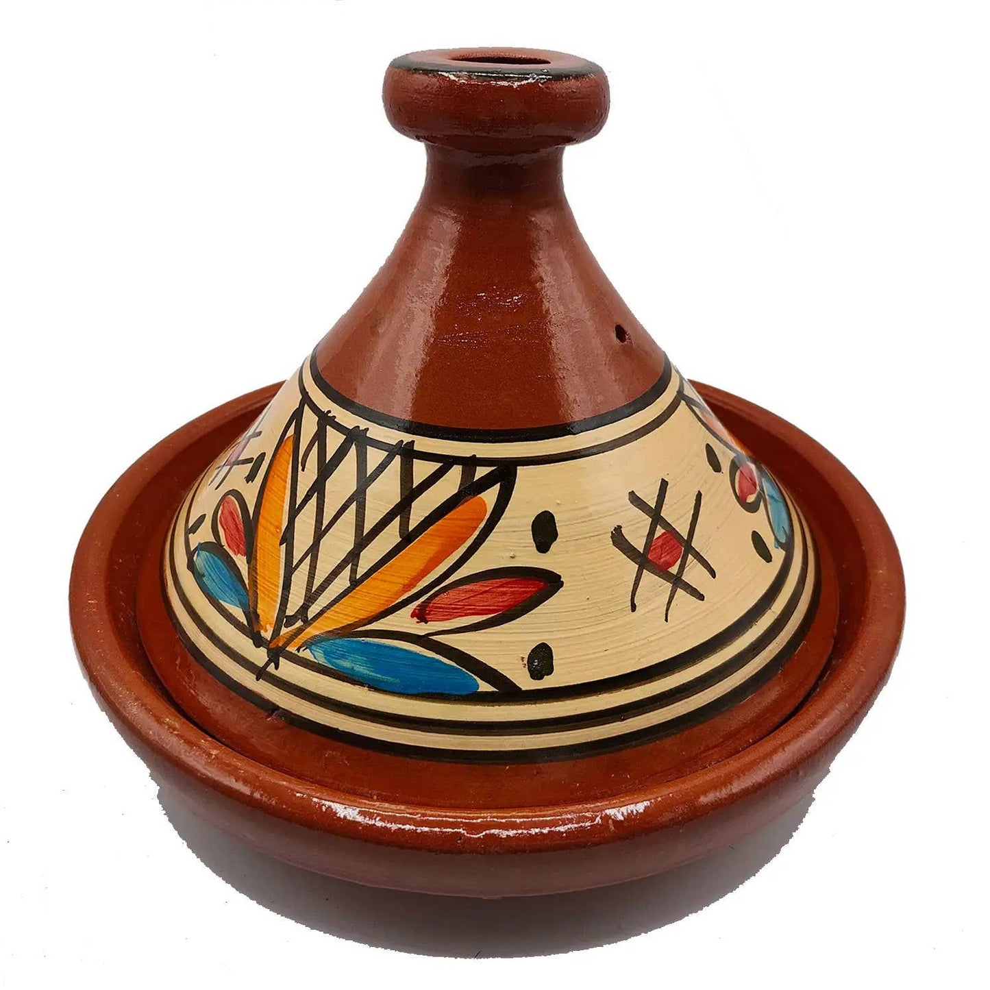 Tajine XL 35 cm en terre cuite peinte à la main
