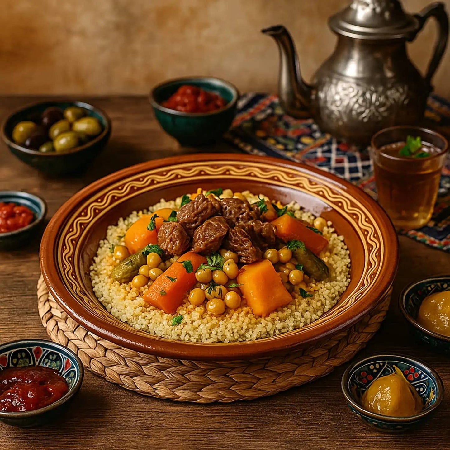 Plat Couscous Terre Cuite Artisanat Marocain Ø37 cm #3