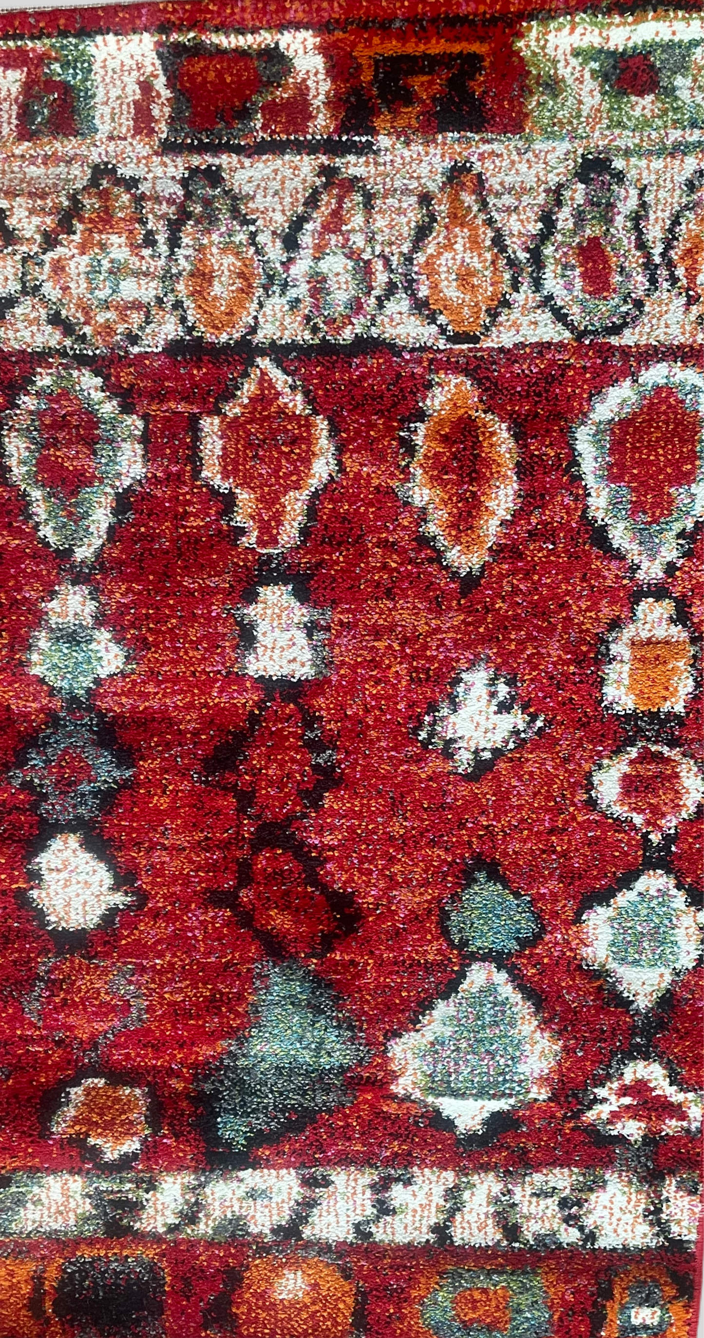 Tapis berbère rouge – 60x110 cm – Motifs ethniques chaleureux