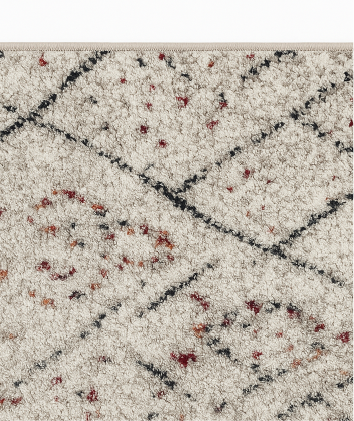 Petit tapis gris à motifs losanges – 40x60 cm – Style moderne et chaleureux