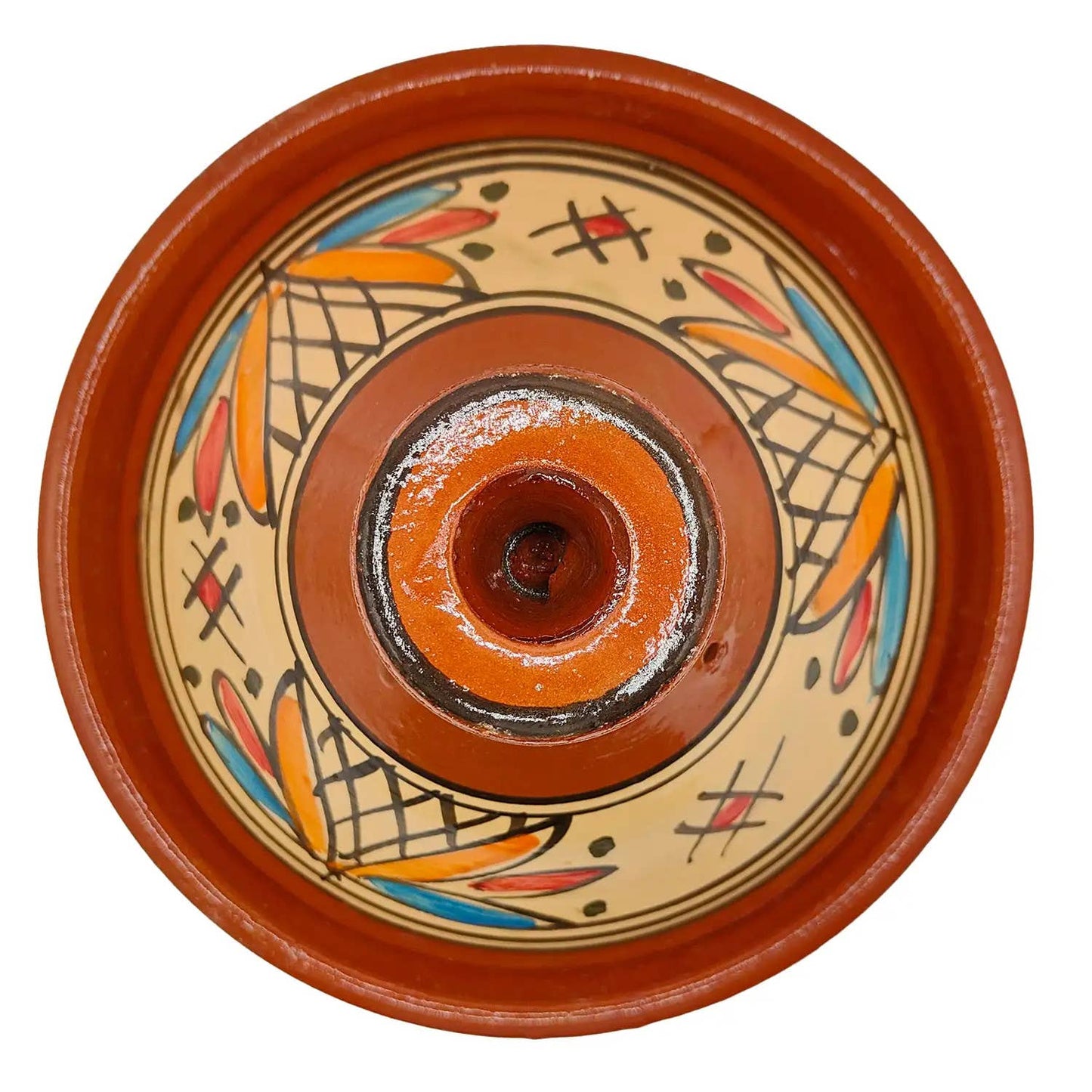 Tajine XL 35 cm en terre cuite peinte à la main