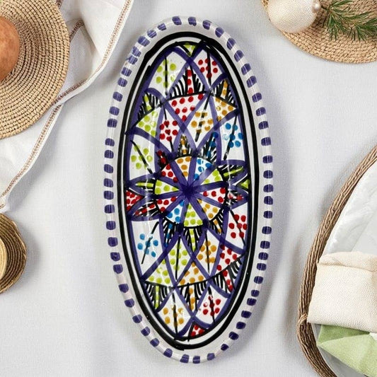 Plat Décoratif En Céramique Tunisienne Artisanale
