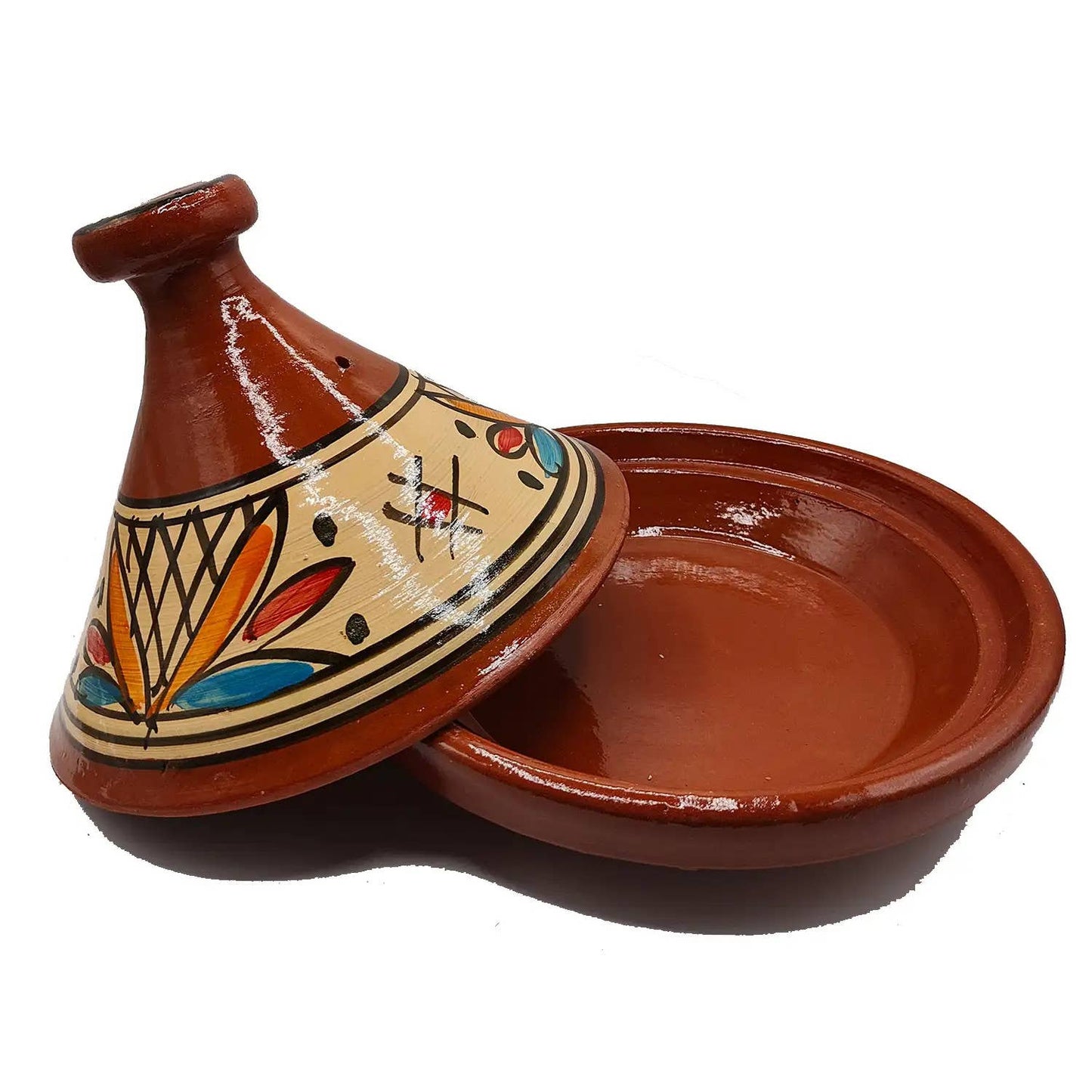 Tajine XL 35 cm en terre cuite peinte à la main